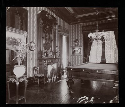 The billiard room at the John Jacob Astor residence at Rhinecliff, N.Y. by Byron Company